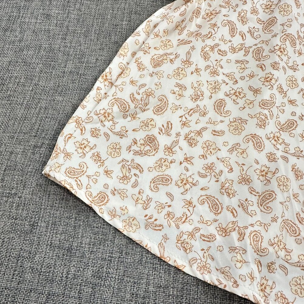 NEW! Hippie Rose‎ Satin Camisole Tank Top Lace Trim Cream Floral Medium - Picture 6 of 12